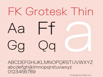 FK Grotesk Thin Version 3.202 | FøM Fix图片样张