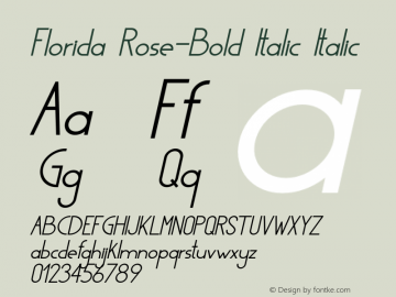 Florida Rose Bold Italic Version 1.000图片样张
