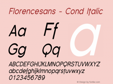 Florencesans-Cond-Italic Version 001.000图片样张