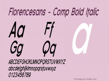 Florencesans-Comp-BoldItalic Version 001.000图片样张