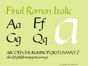 Final-RomanItalic Version 1.000图片样张