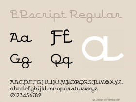 BPscript Regular Version 1.000 2007 initial release Font Sample