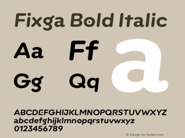 Fixga Bold Italic Version 1.100;hotconv 1.0.109;makeotfexe 2.5.65596图片样张