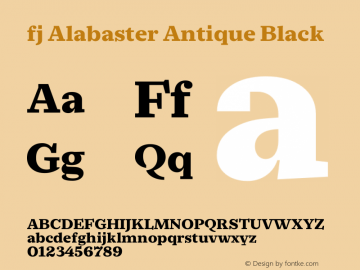 fjAlabasterAntique-Black Version 1.000;hotconv 1.0.109;makeotfexe 2.5.65596图片样张