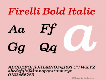 Firelli Bold Italic Version 1.006图片样张