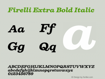 Firelli Extra Bold Italic Version 1.006图片样张