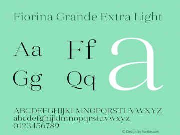 FiorinaGrande-ExtraLight Version 1.000图片样张