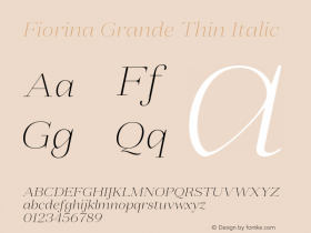 FiorinaGrande-ThinItalic Version 1.000图片样张