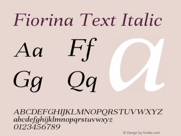 FiorinaText-Italic Version 1.000图片样张