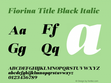 FiorinaTitle-BlackItalic Version 1.000图片样张