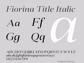 FiorinaTitle-Italic Version 1.000图片样张