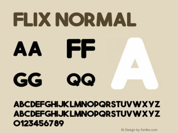 Flix Normal Version 1.000;PS 001.000;hotconv 1.0.88;makeotf.lib2.5.64775图片样张