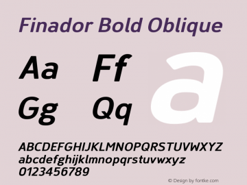 Finador Bold Oblique Version 1.000 | wf-rip DC20190425图片样张