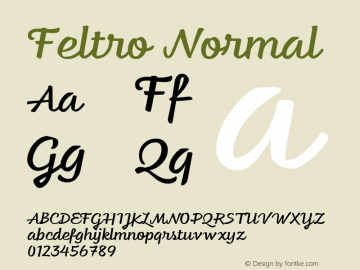 Feltro-Normal Version 1.000;PS 001.000;hotconv 1.0.88;makeotf.lib2.5.64775图片样张