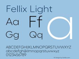 Fellix-Light Version 1.005;PS 001.005;hotconv 1.0.88;makeotf.lib2.5.64775图片样张