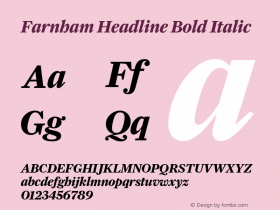 Farnham Headline Bold Italic Version 1.000 | FøM Fix图片样张