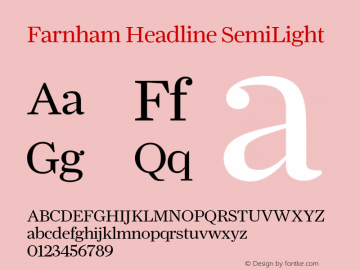 Farnham Headline SemiLight Version 1.000 | FøM Fix图片样张