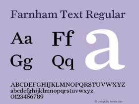 Farnham Text Regular Version 1.000 | FøM Fix图片样张