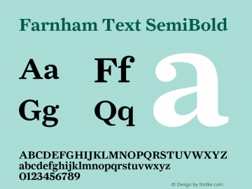 Farnham Text SemiBold Version 1.000 | FøM Fix图片样张