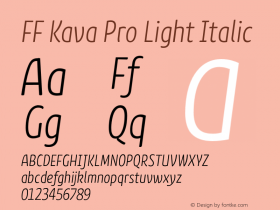 FFKavaPro-LightItalic Version 1.000;PS 001.001;hotconv 1.0.56图片样张