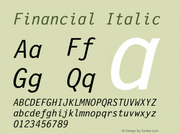 Financial-Italic Version 001.000图片样张