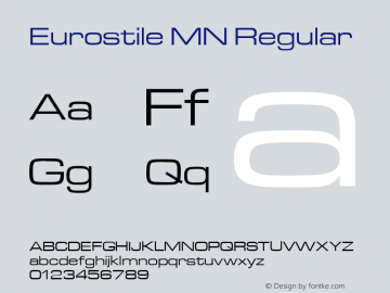 Eurostile MN Regular 001.003 Font Sample