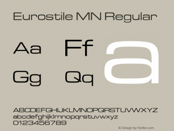 Eurostile MN Regular Version 001.003 Font Sample