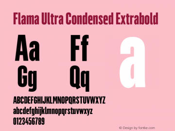 Flama Ultra Condensed Extrabold Version 2.001图片样张