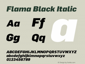 Flama-BlackItalic Version 2.000图片样张