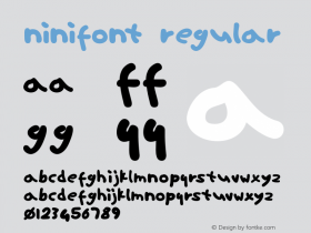 ninifont Regular Version 0.002 2006 Font Sample