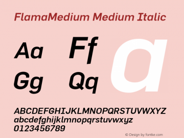 FlamaMedium Italic 001.000图片样张
