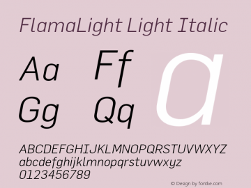 FlamaLight Italic 001.000图片样张