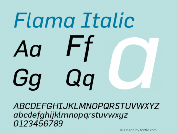 Flama Italic 001.000图片样张