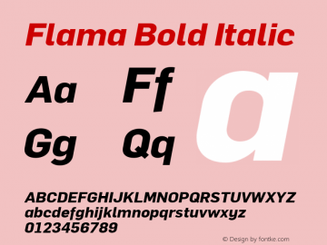 Flama Bold Italic 001.000图片样张