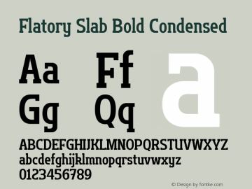 Flatory Slab Bold Condensed Version 1.00图片样张