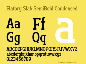 Flatory Slab SemiBold Condensed Version 1.00图片样张