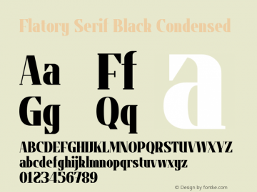 Flatory Serif Black Condensed Version 1.00图片样张