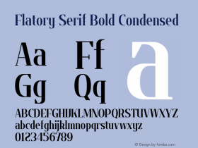 Flatory Serif Bold Condensed Version 1.00图片样张