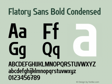 Flatory Sans Bold Condensed Version 1.00图片样张