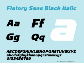 Flatory Sans Black Italic Version 1.00图片样张