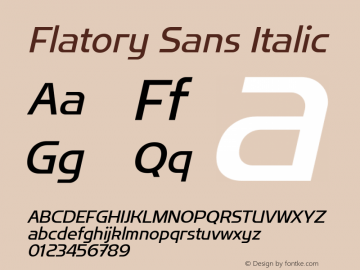 Flatory Sans Italic Version 1.00图片样张