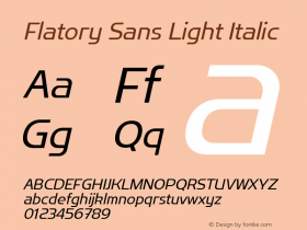 Flatory Sans Light Italic Version 1.00图片样张