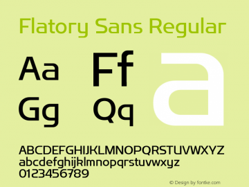Flatory Sans Regular Version 1.00图片样张