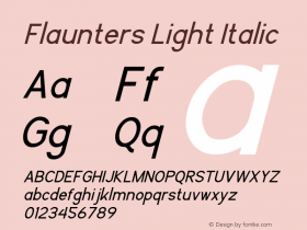 Flaunters Light Italic Version 1.00;May 9, 2020;FontCreator 12.0.0.2535 64-bit图片样张