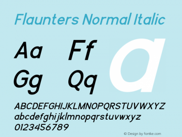 Flaunters Normal Italic Version 1.00;May 9, 2020;FontCreator 12.0.0.2535 64-bit图片样张