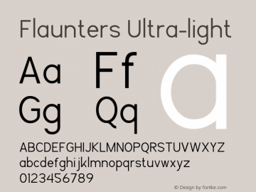 Flaunters Ultra-light Version 1.00;May 9, 2020;FontCreator 12.0.0.2535 64-bit图片样张