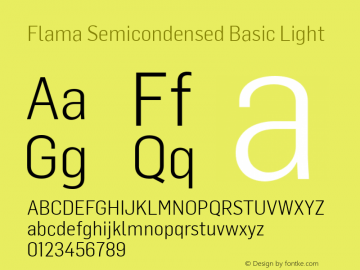 Flama Semicondensed Basic Light Version 1.000图片样张
