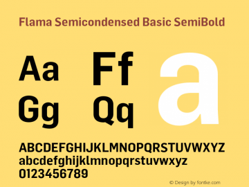 Flama Semicondensed Basic SemBd Version 1.000图片样张