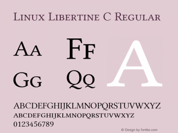 Linux Libertine C Regular Version 4.0.1图片样张