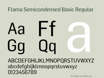 Flama Semicondensed Basic Reg Version 1.000图片样张